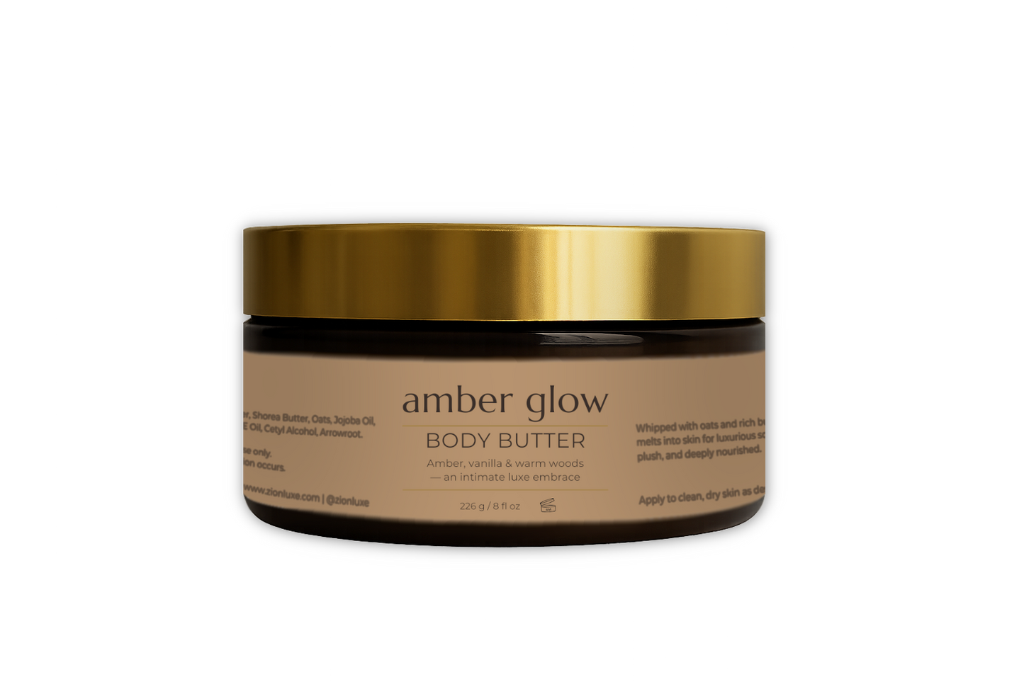 Amber Glow Whipped Oat Body Butter – For Dry, Sensitive & Itchy Skin (8oz)