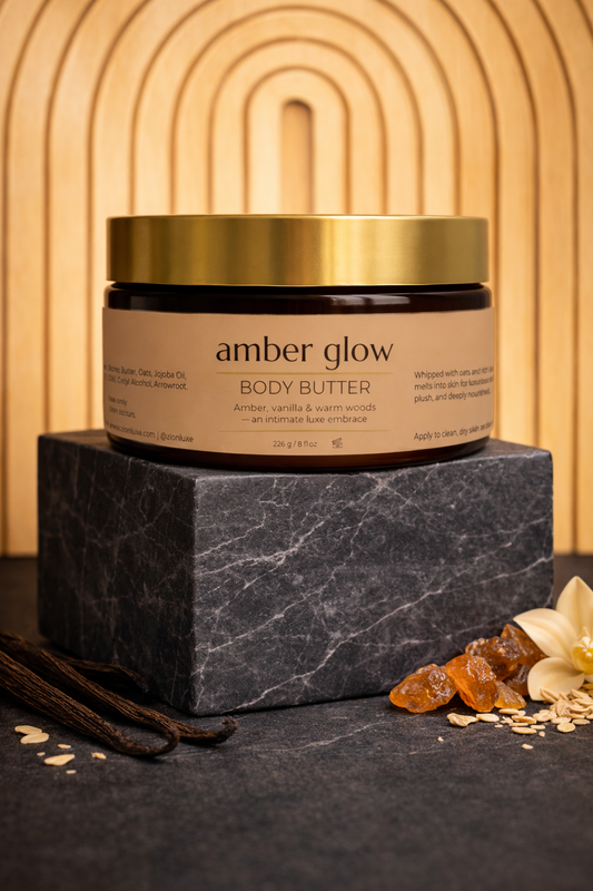 Amber Glow Whipped Oat Body Butter – For Dry, Sensitive & Itchy Skin (8oz)