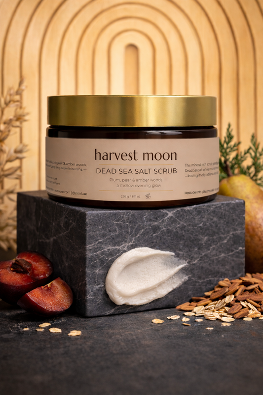 Harvest Moon Dead Sea Oat Salt Scrub – For Sensitive, Dry & Itchy Skin (8oz)