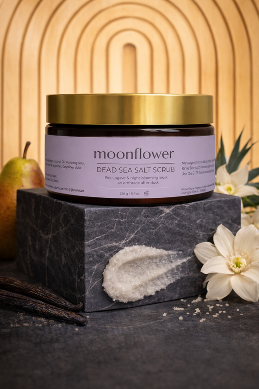 Moonflower Dead Sea Oat Salt Scrub – For Sensitive, Dry & Itchy Skin (8oz)