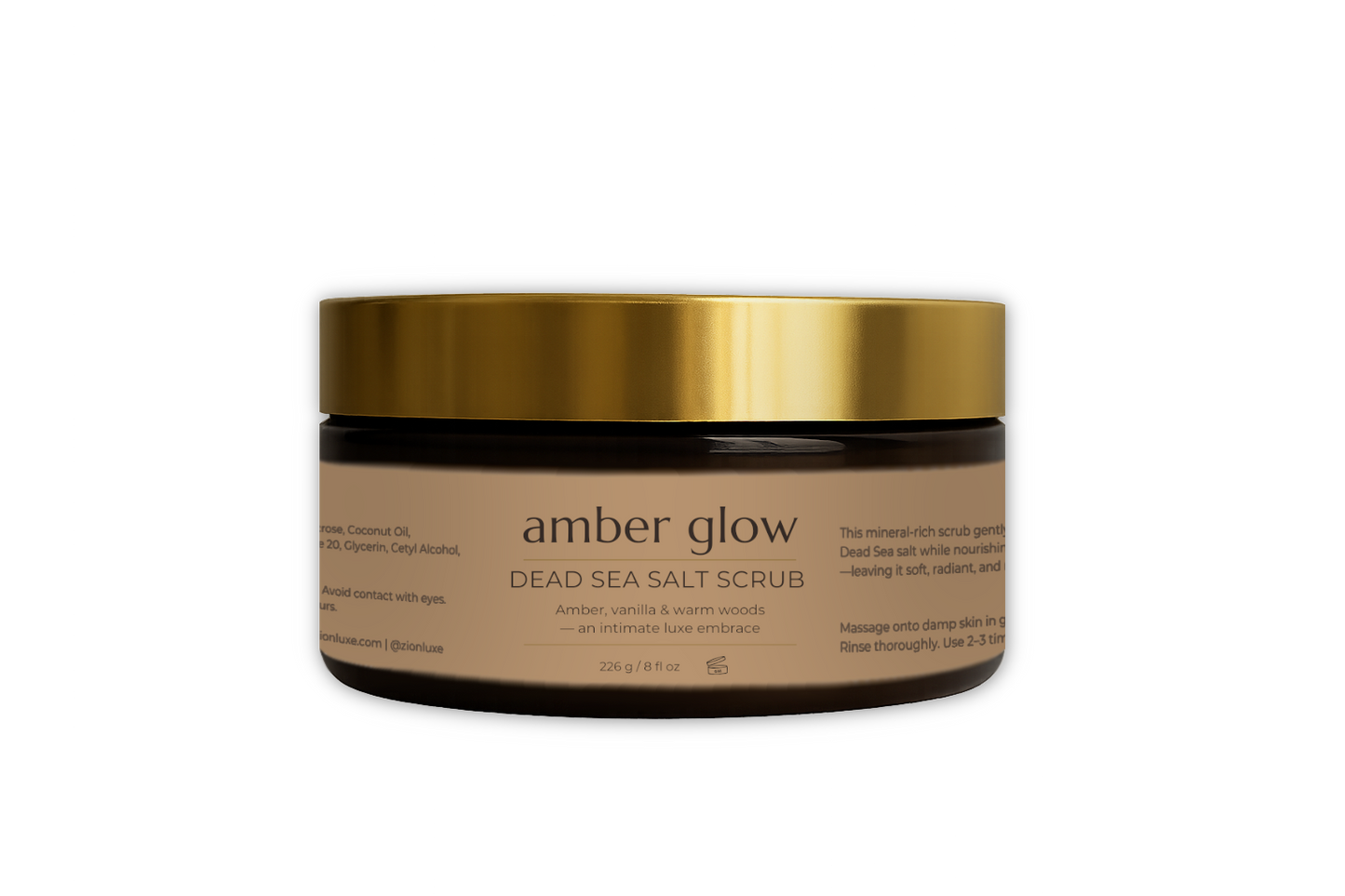 Amber Glow Dead Sea Oat Salt Scrub – For Sensitive, Dry & Itchy Skin (8oz)