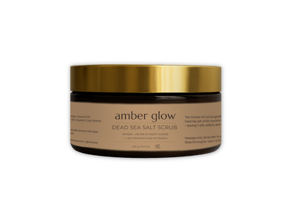 Amber Glow Dead Sea Oat Salt Scrub – For Sensitive, Dry & Itchy Skin (8oz)