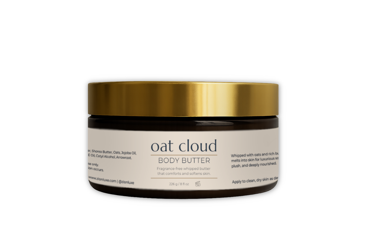 Oat Cloud Whipped Oat Body Butter – Unscented for Sensitive & Eczema-Prone Skin (8oz)